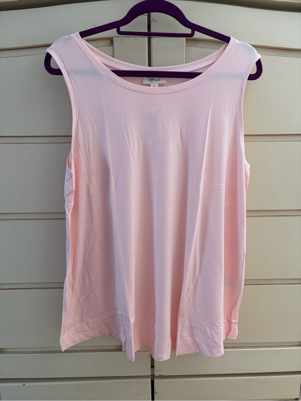 NWT Style & Co Pale Pink Salt Essential Tank Top Sleeveless Relaxed Fit Soft
